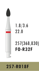 FO-R32F - Rot - Surgical - Diam.-Bohrer - 5 Stück